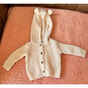 Carters newborn Sweater pink w/ears baby girl fall winter warm sweater